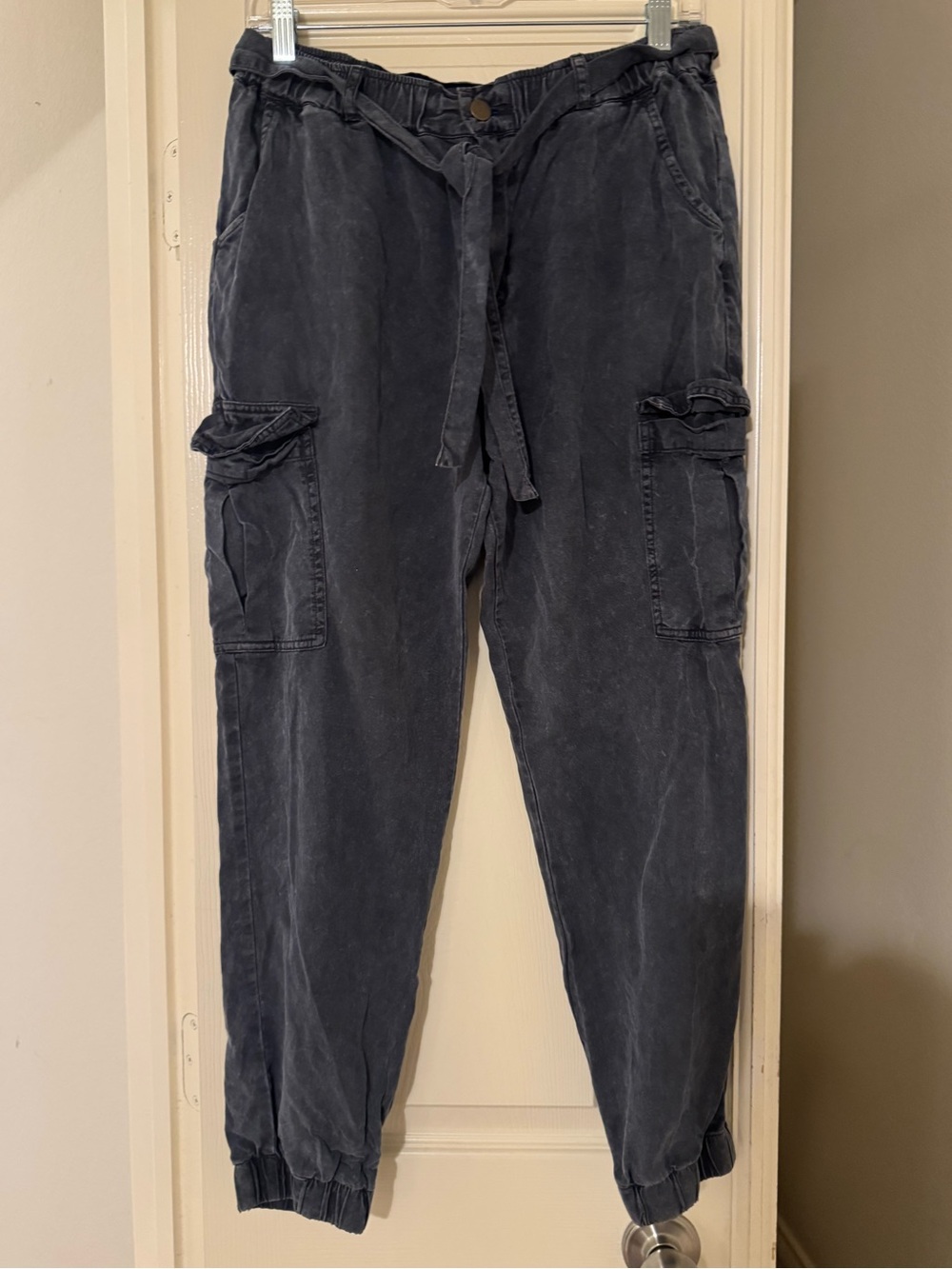 Young Fabulous & Broke Tencel Charcoal Cargo Jogger Pants - Picture 2 of 5
